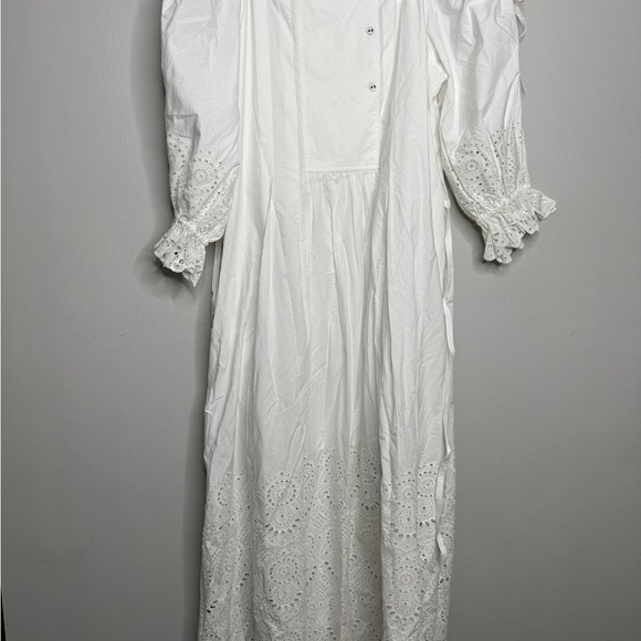 NWT Ulla Johnson Nacisa Maxi Dress Pristine White Eyelet Off Shoulder Sz 2 $925 - Picture 8 of 16